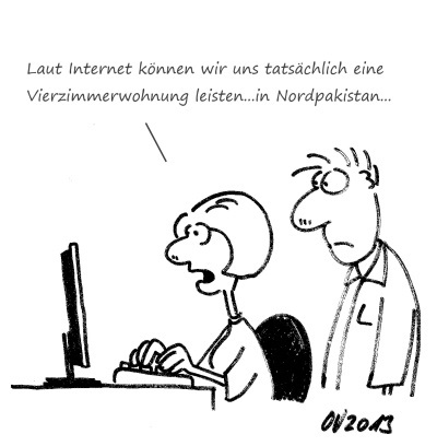 Karikatur Hohe Wohnungsmieten