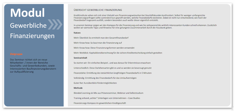 Gewerblicher Kreditführerschein Modul BWA 3