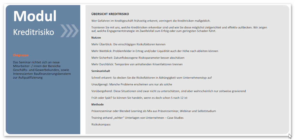 Gewerblicher Kreditführerschein Modul BWA 4