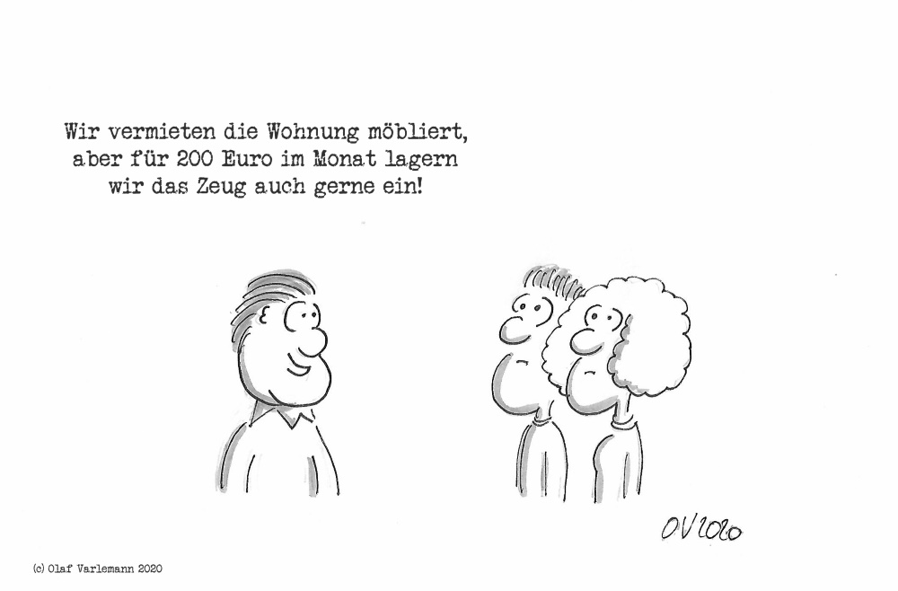 Karikatur Mietendeckel Berlin möbliert vermieten