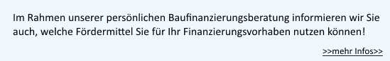 Banner Baufinanzierungsberatung Fördermittel